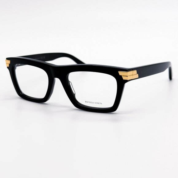 NEW BOTTEGA VENETA EYEGLASSES BV1059O 001 SQUARE BLACK WOMEN EYEWEAR - Picture 3 of 9